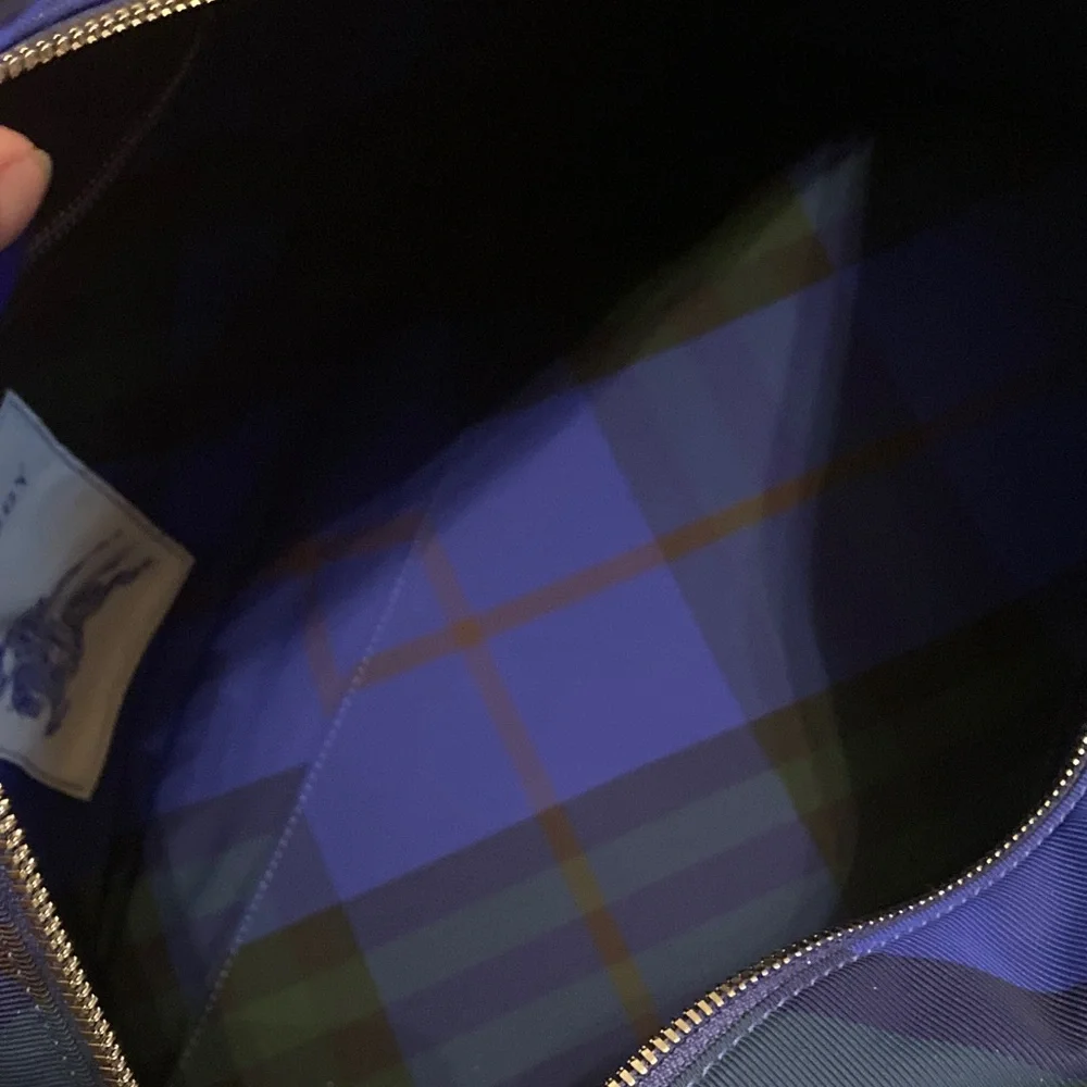Burberry Shield Duffle M Check Nylon with Dust Bag NWT